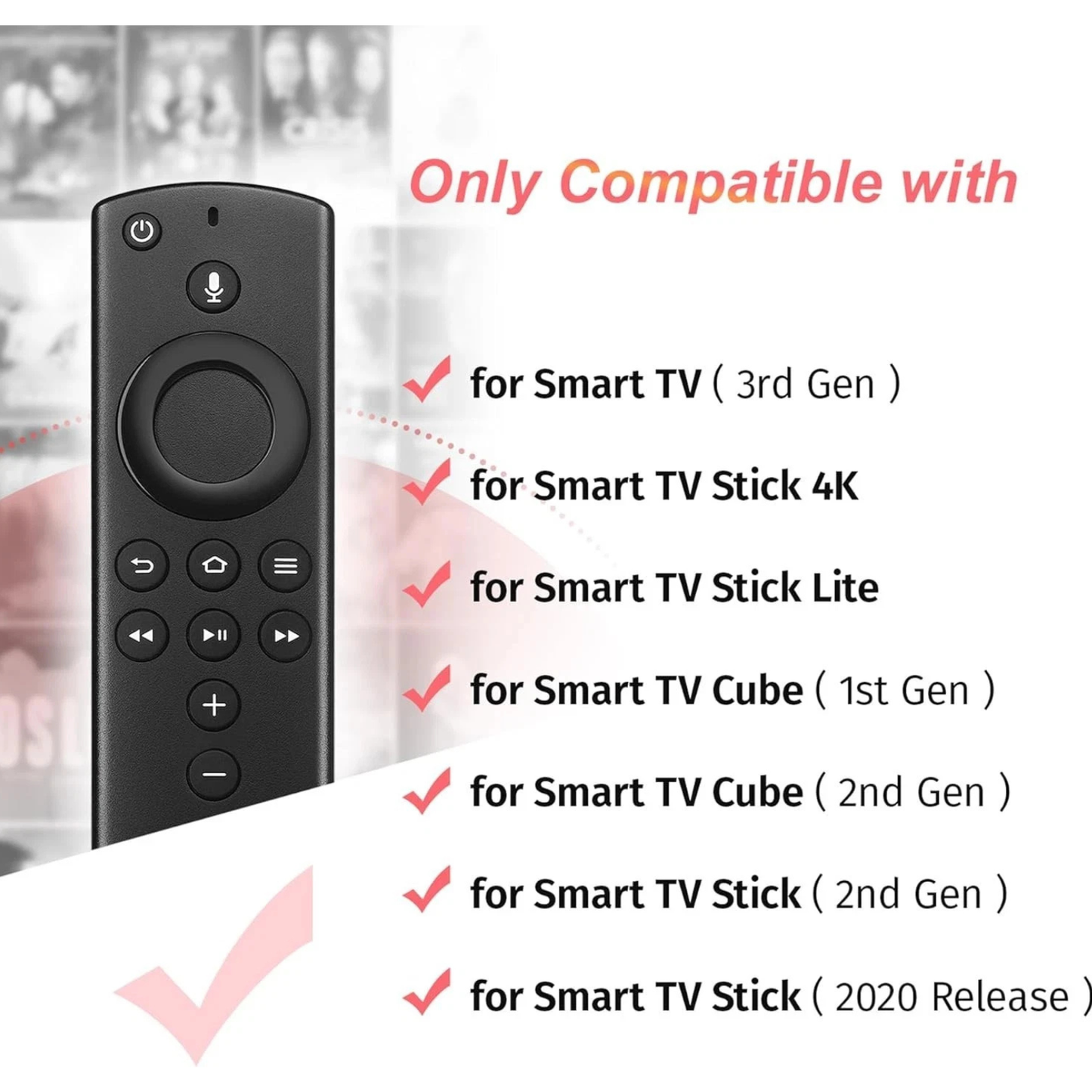 Replacement Remote for Fire TV Stick (2nd/3rd Gen)