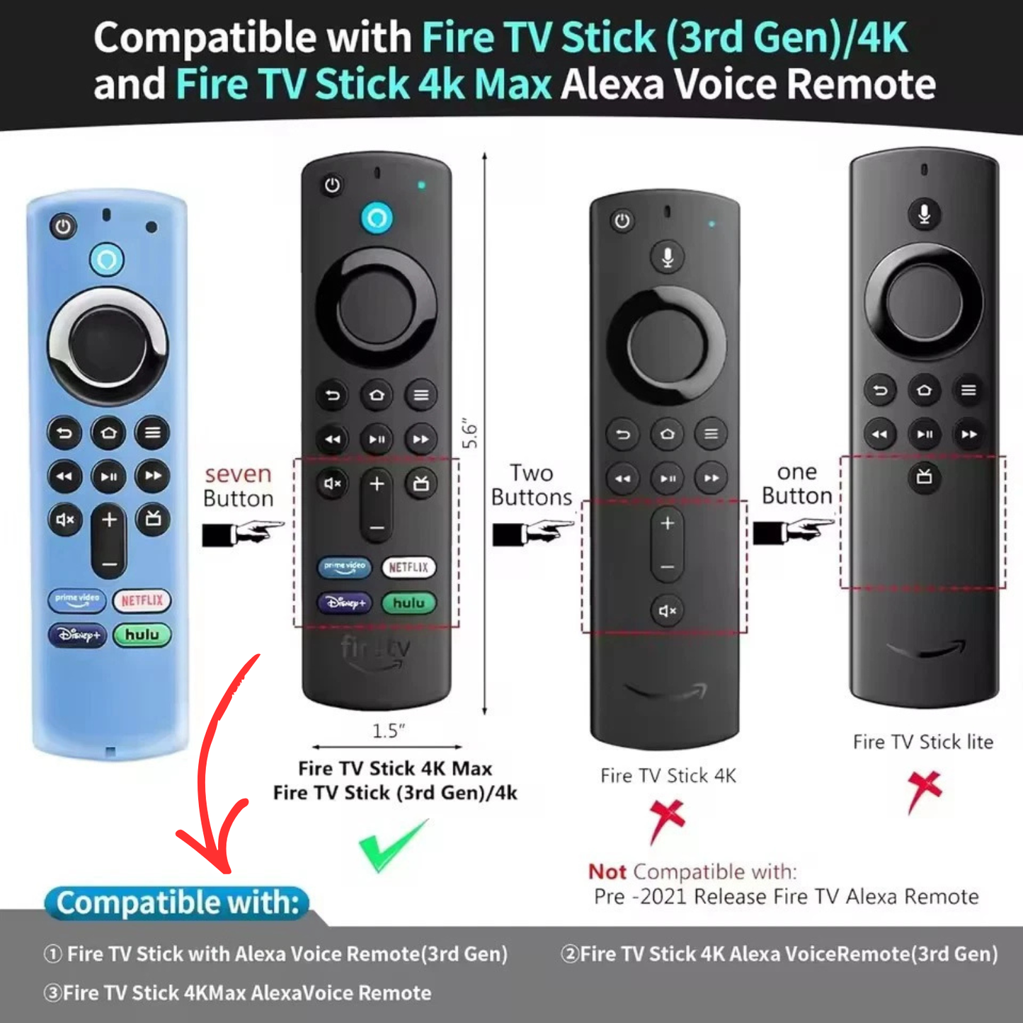 Glow in the Dark Remote Cover for Amazon Fire TV Stick