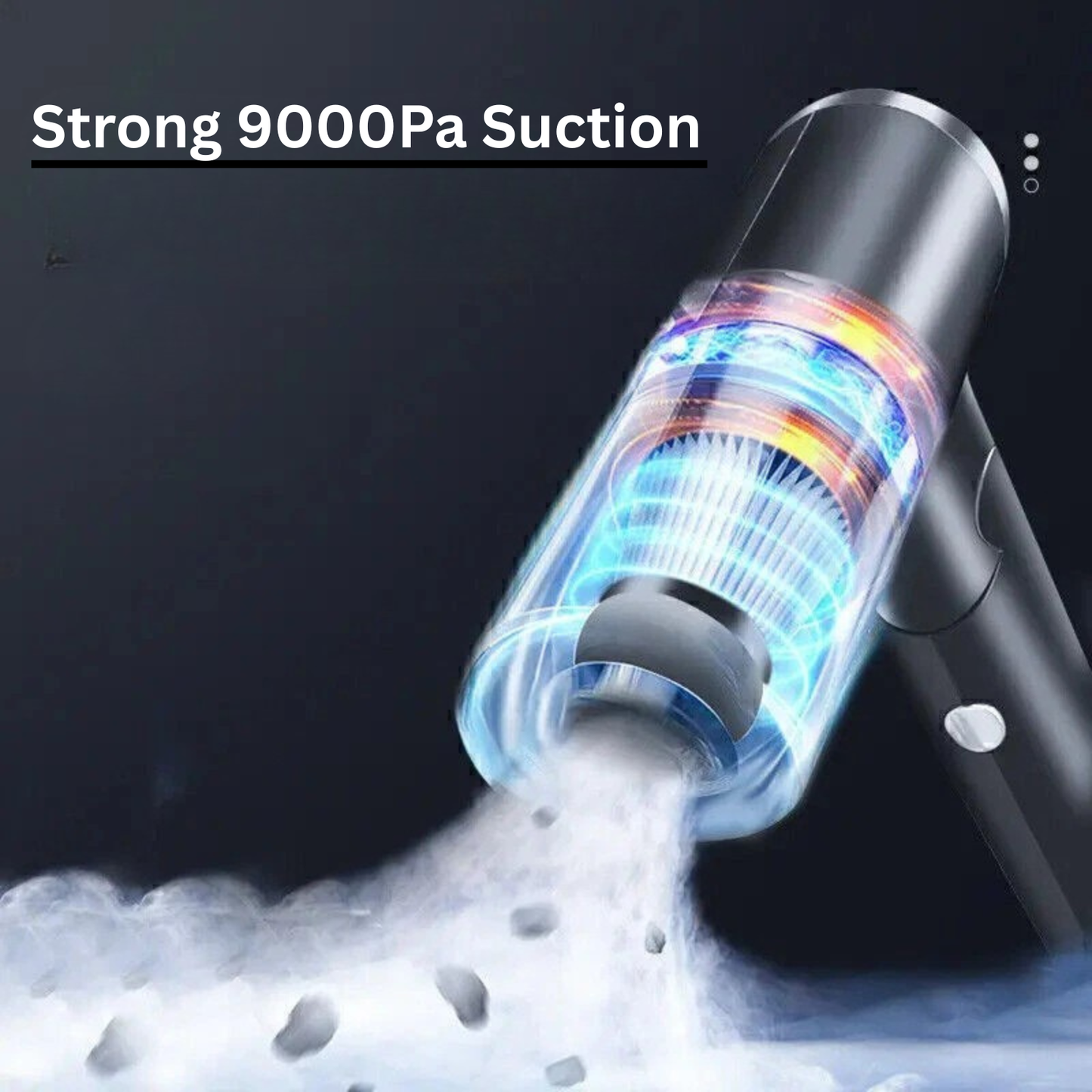 Handheld Car Vacuum – 9000Pa Suction, Cordless, USB-C