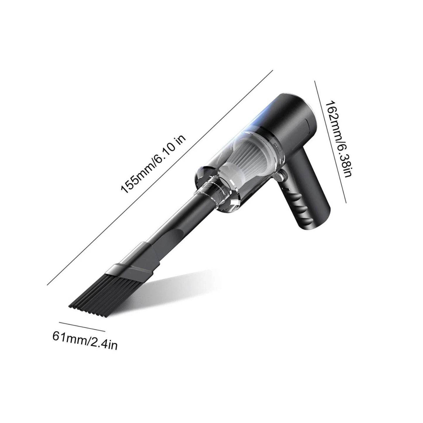 Handheld Car Vacuum – 9000Pa Suction, Cordless, USB-C