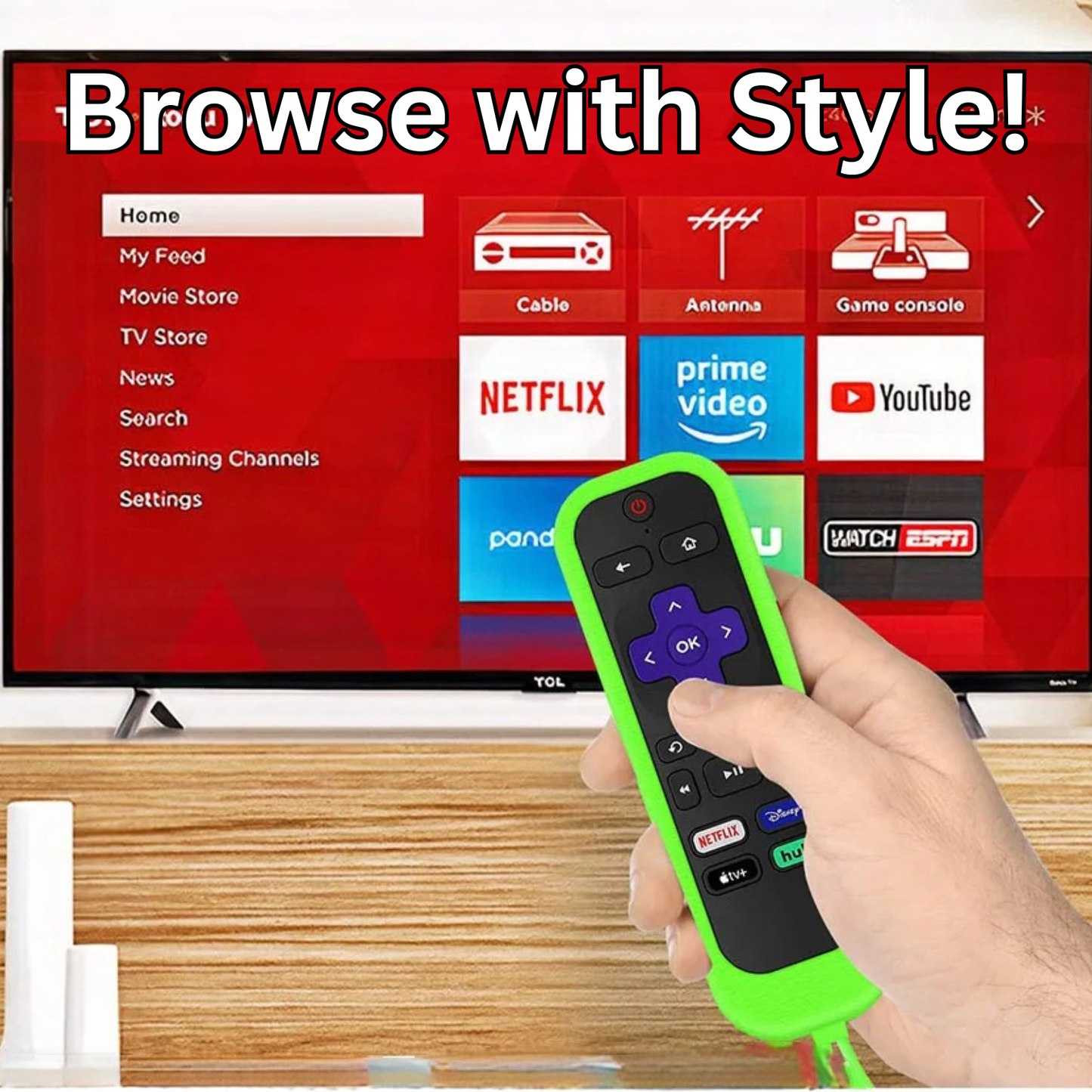 Glow in the Dark Roku TV Remote Cover – Fits RC280